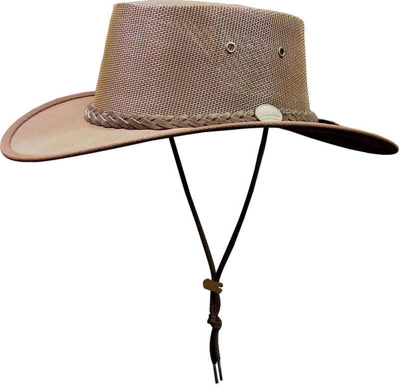 Barmah Bronco Foldaway Leather Outback Hat - 1060 - Brown